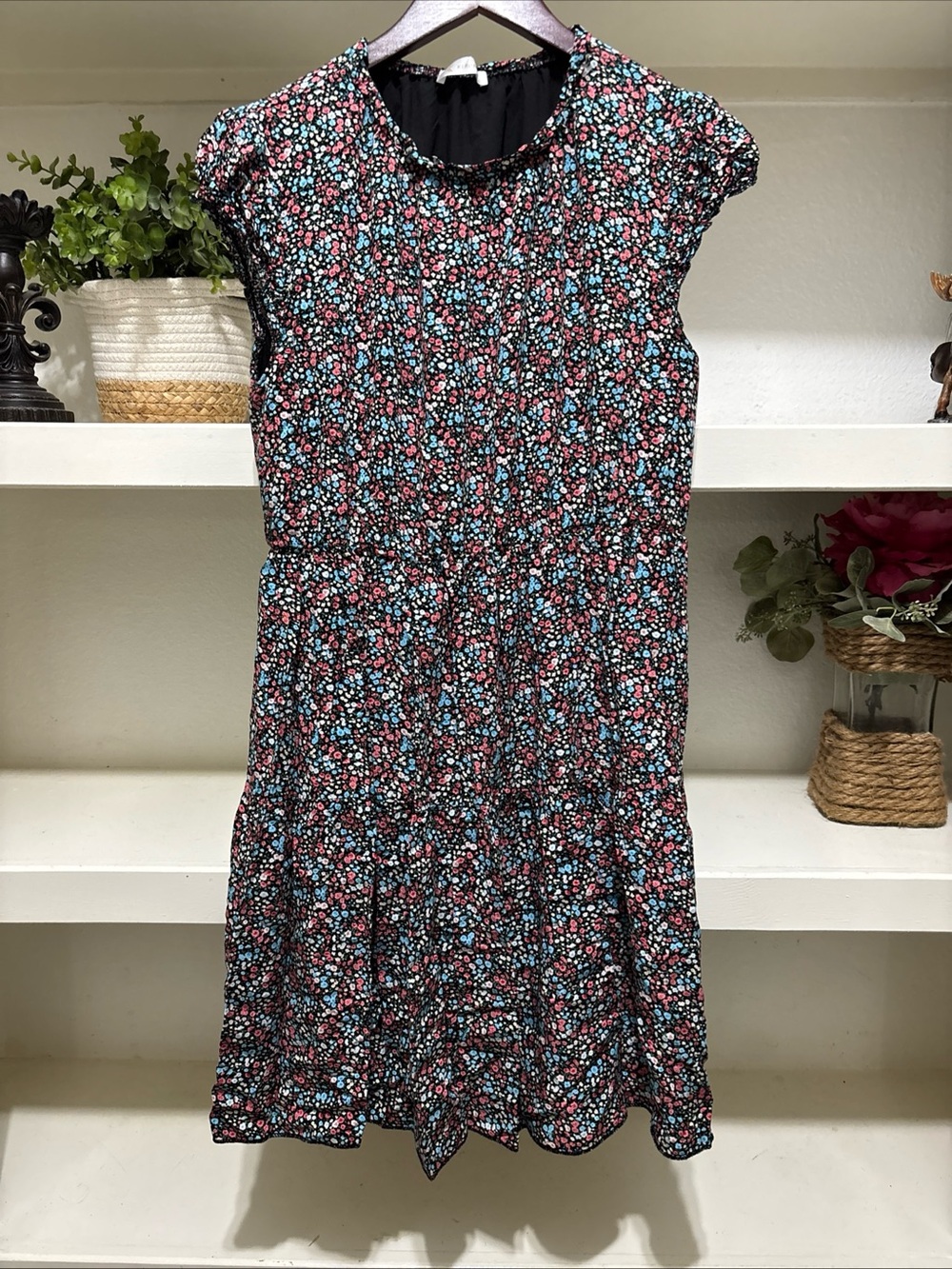 Kirundo multicolored floral midi dress with ruffle hem Size M